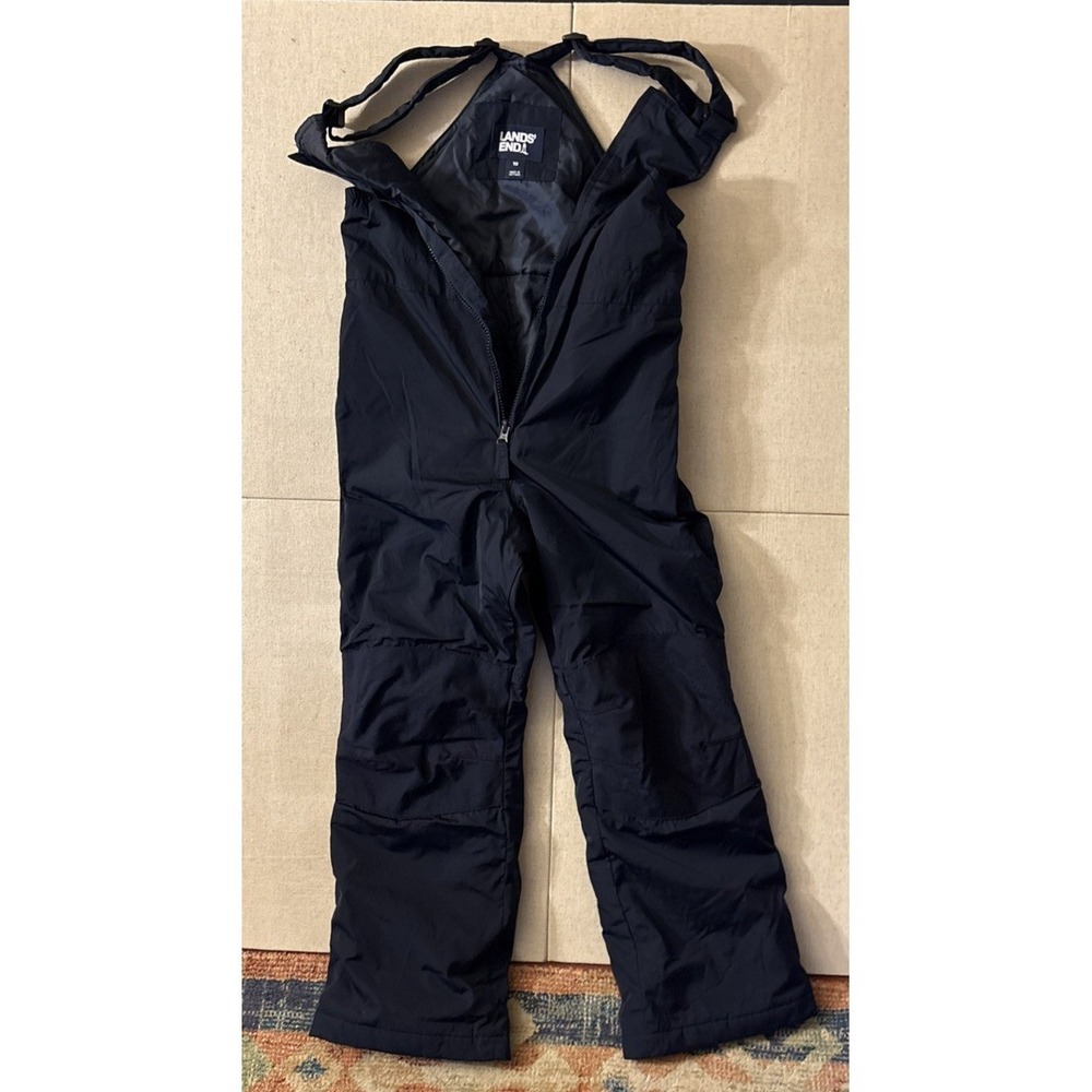 Lands' End Womens Waterproof Insulated Snow Ski Bib, Black,  Size 10